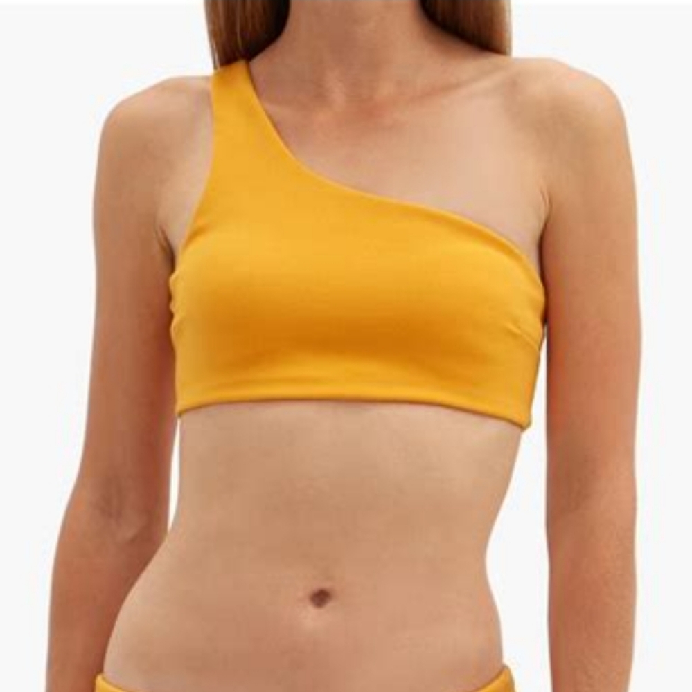 New Haight crepe perlin off shoulder bikini swim top medîum
